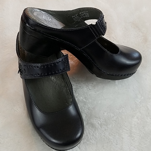 Dansko Shoes - IOB Dansko sz 37 Blue Leather Mary Jane Mule Clog